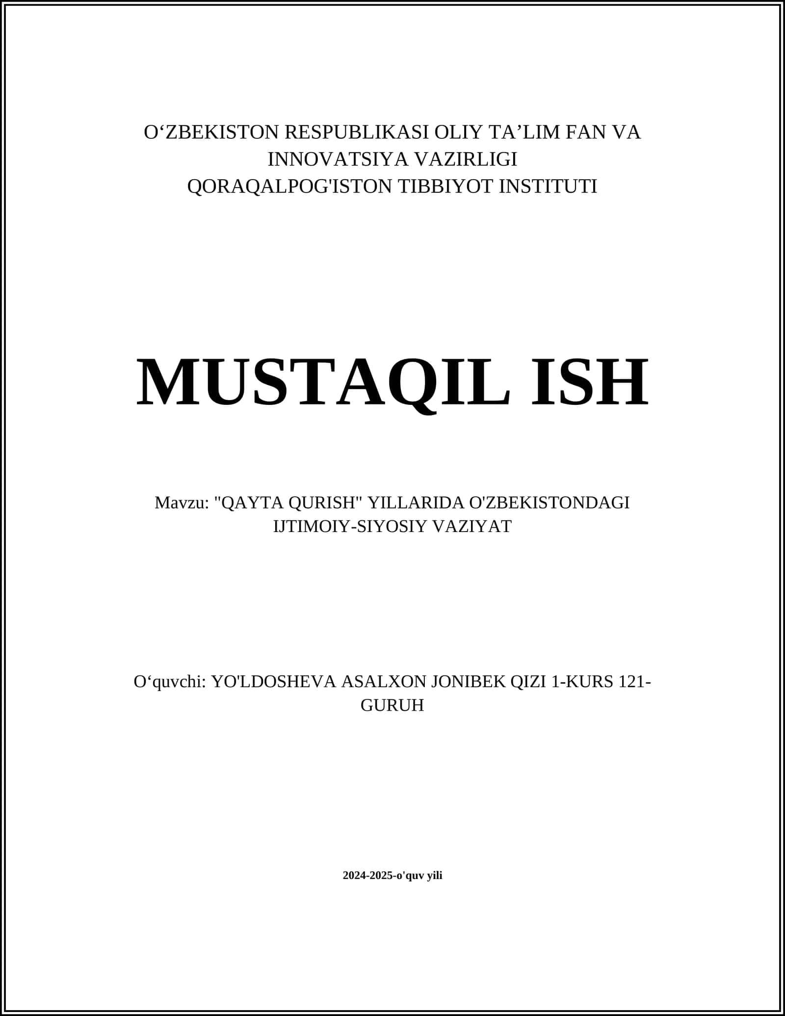 QAYTA QURISH 1