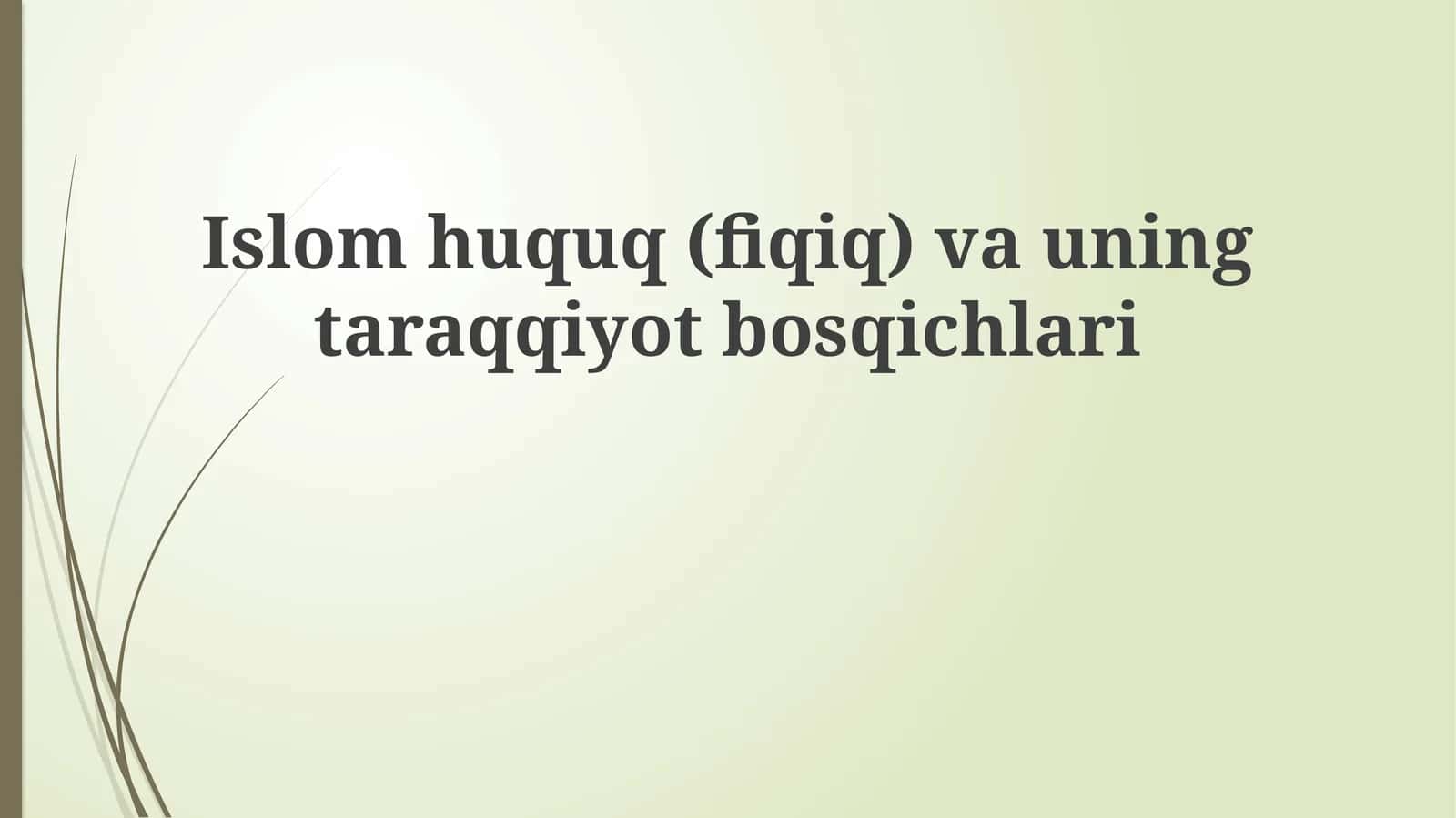 Islomhuquq(fiqiq)vauningtaraqqiyotbosqichlari 1