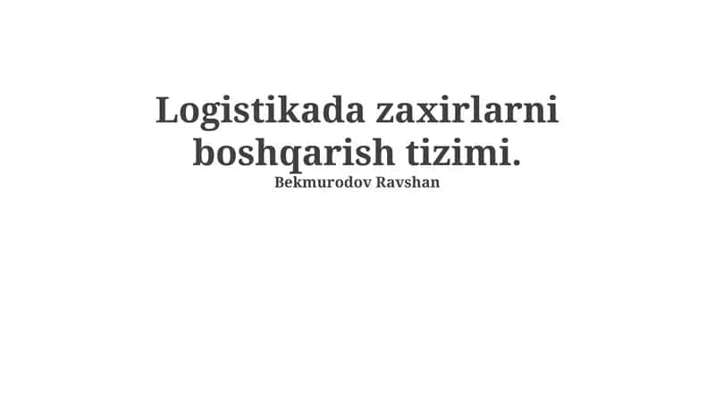 Ta'minot zanjiri boshqaruvi bilan integratsiya 1