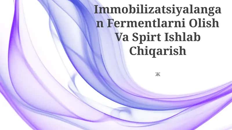 Immobilizatsiyalangan Fermentlarni Olish Va Spirt Ishlab Chiqarish 1