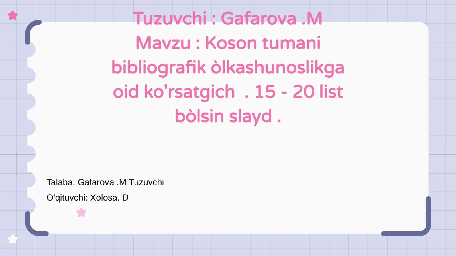 Koson tumani bibliografik òlkashunoslikga oid ko'rsatgich 1