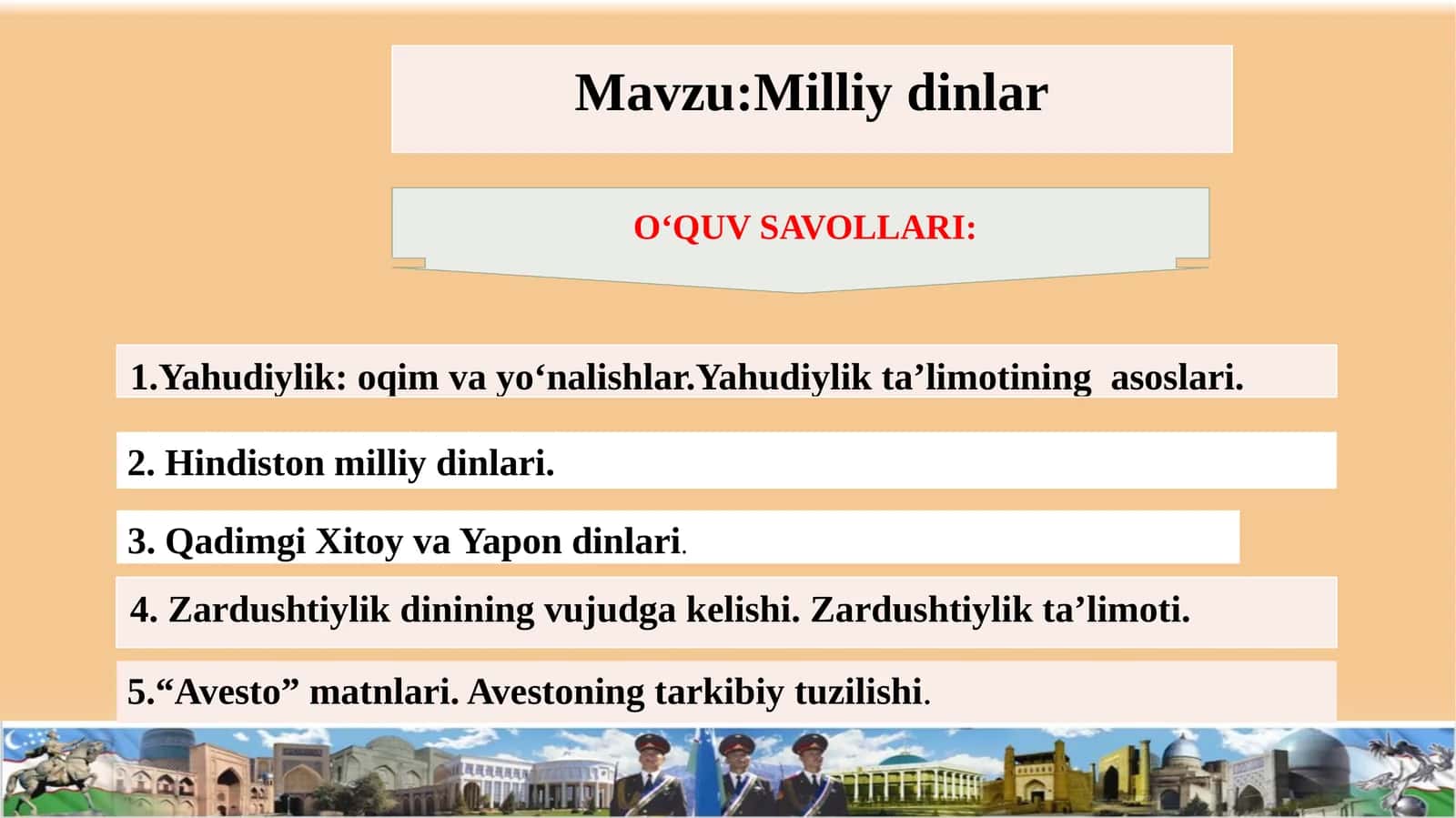 Milliy dinlar 1