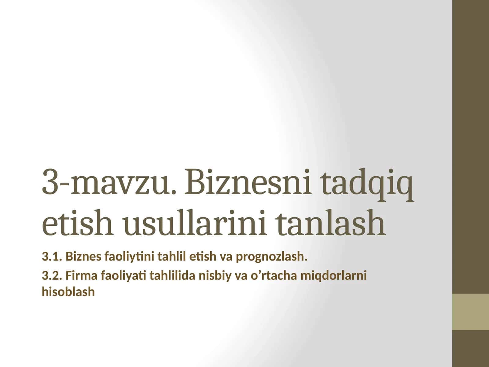 Biznes faoliyati tahlili 1