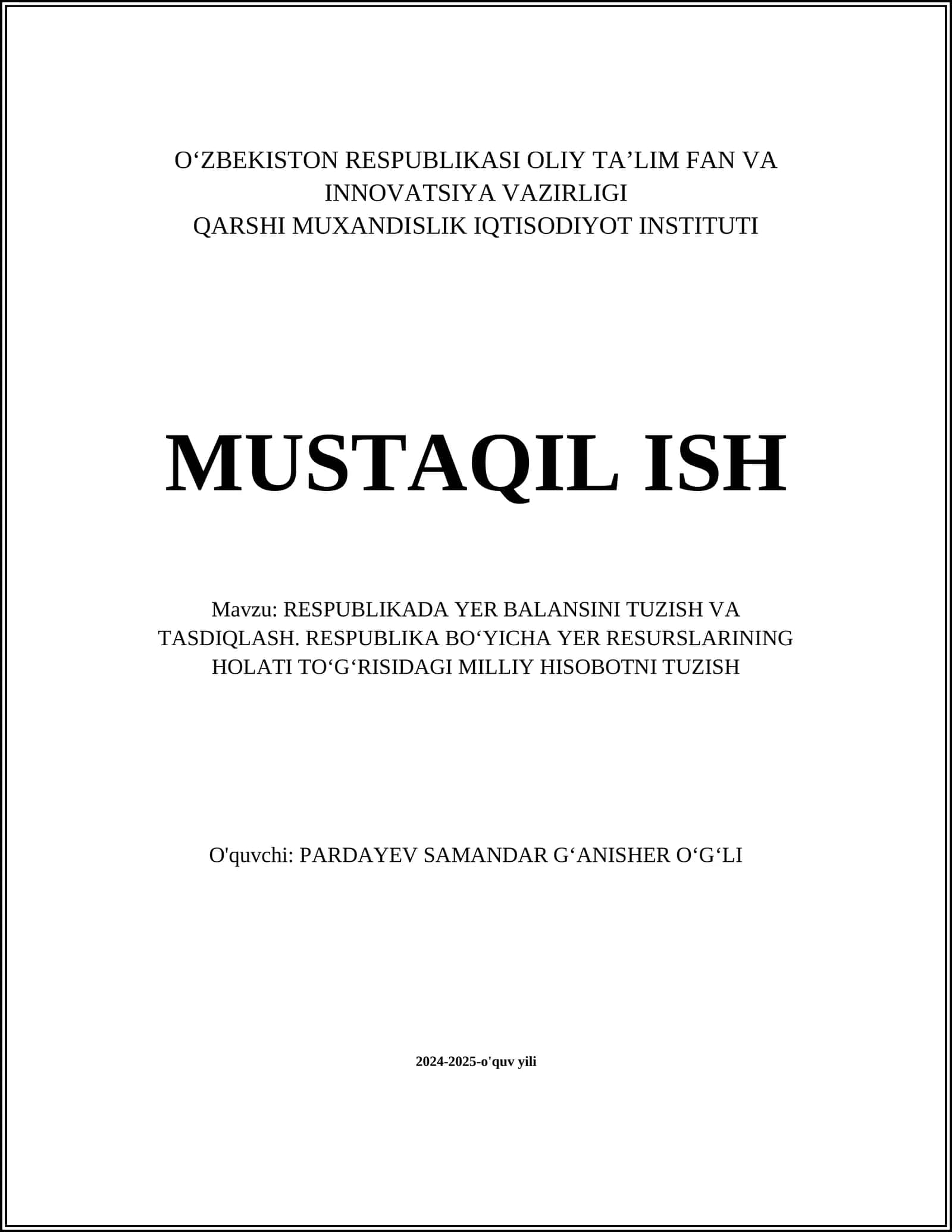 Yer balansini tuzish usullari 1