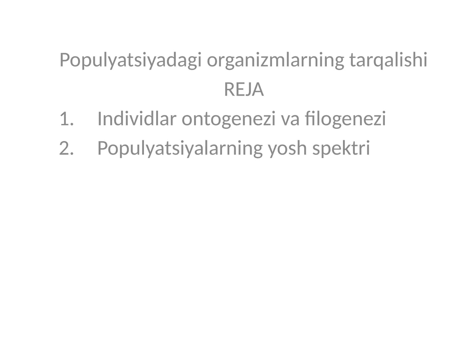 Populyatsiyadagi organizmlarning tarqalishi 1
