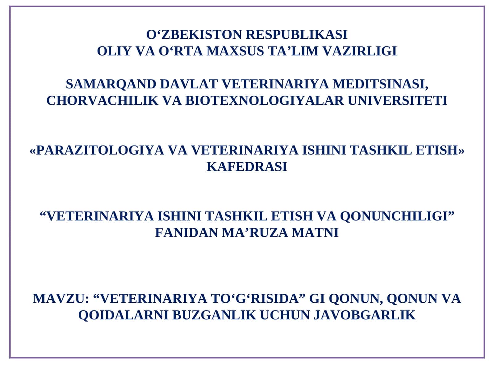 VETERINARIYA QONUNCHILIGI 1