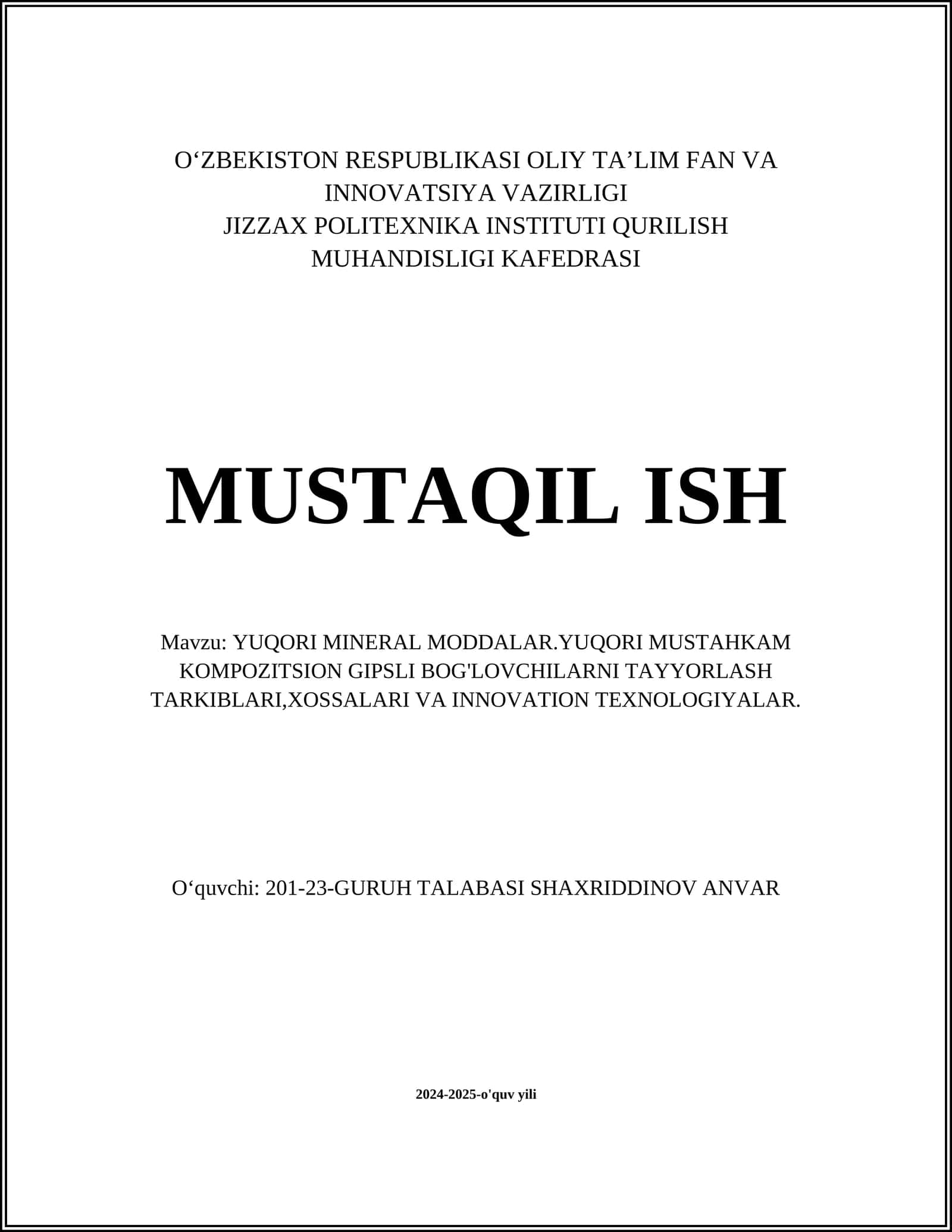 YUQORI MINERAL MODDALAR 1