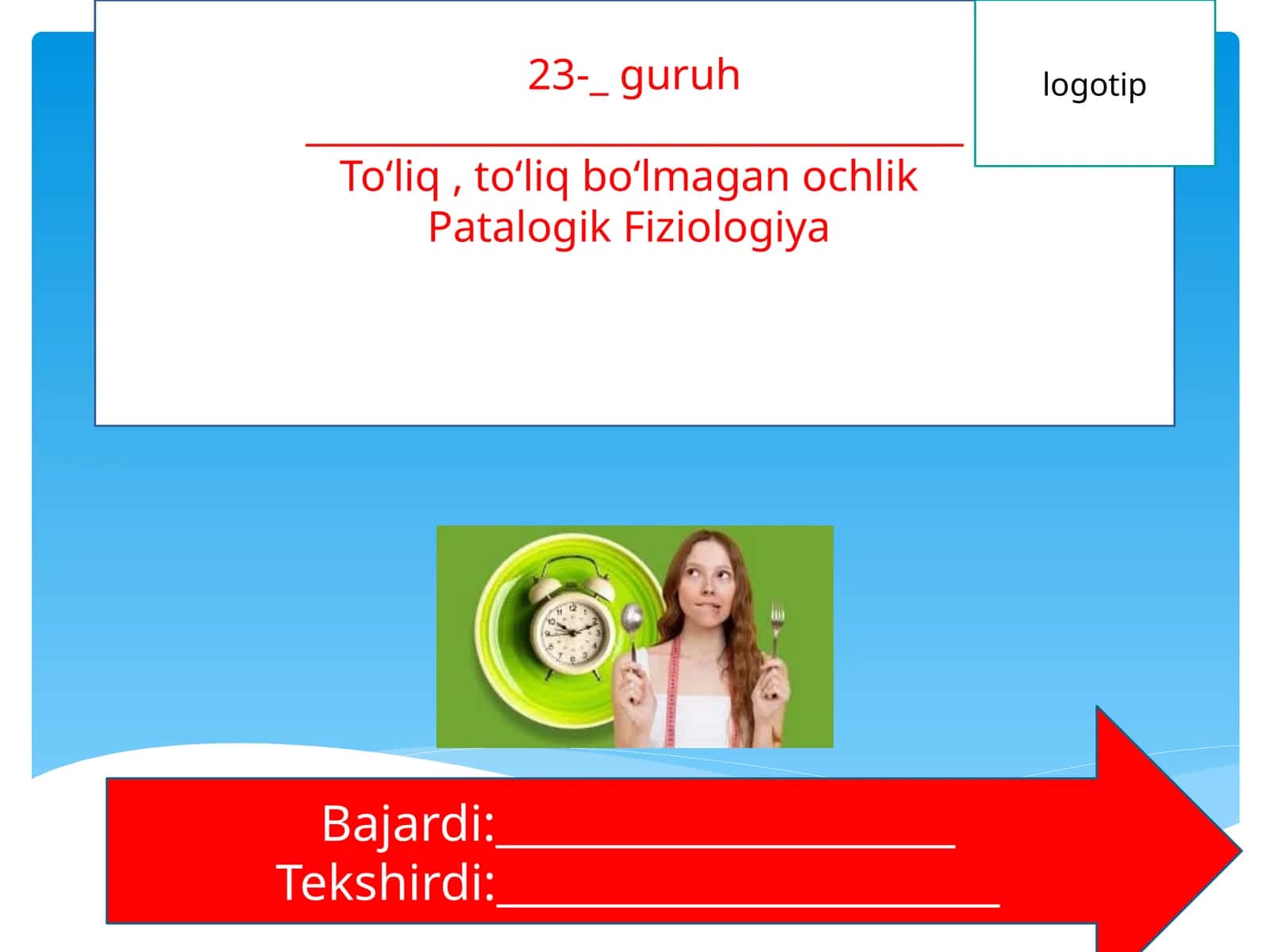 To'liq, to'liq bo'lmagan ochlik Patalogik Fiziologiya 1