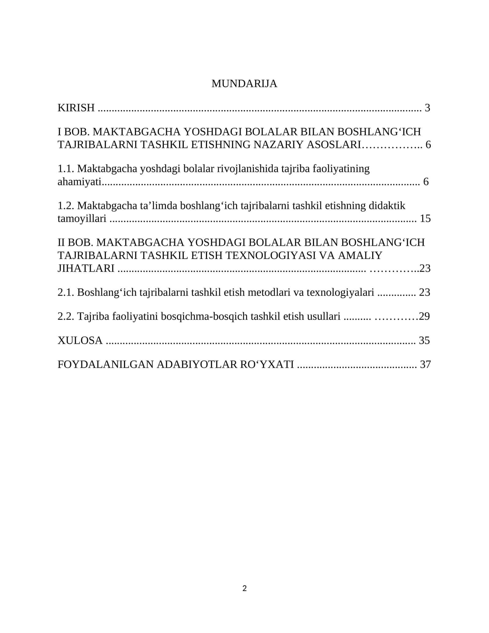 MAKTABGACHA YOSHDAGI BOLALAR BILAN BOSHLANG‘ICH TAJRIBALARNI TASHKIL ETISH 1