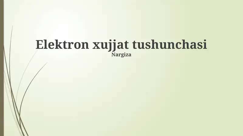 Elektron xujjat tushunchasi 1