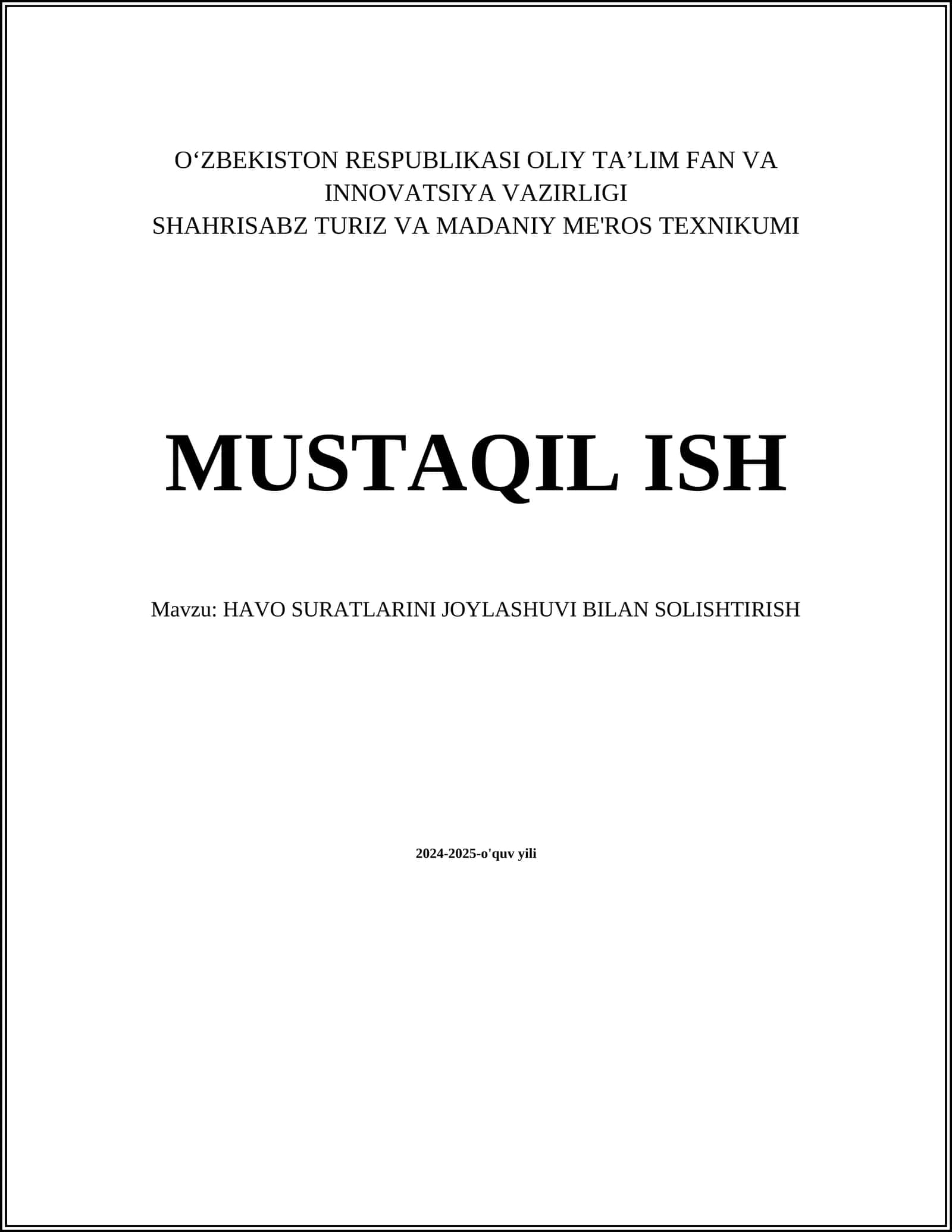 HAVO SURATLARINI JOYLASHUVI BILAN SOLISHTIRISH 1