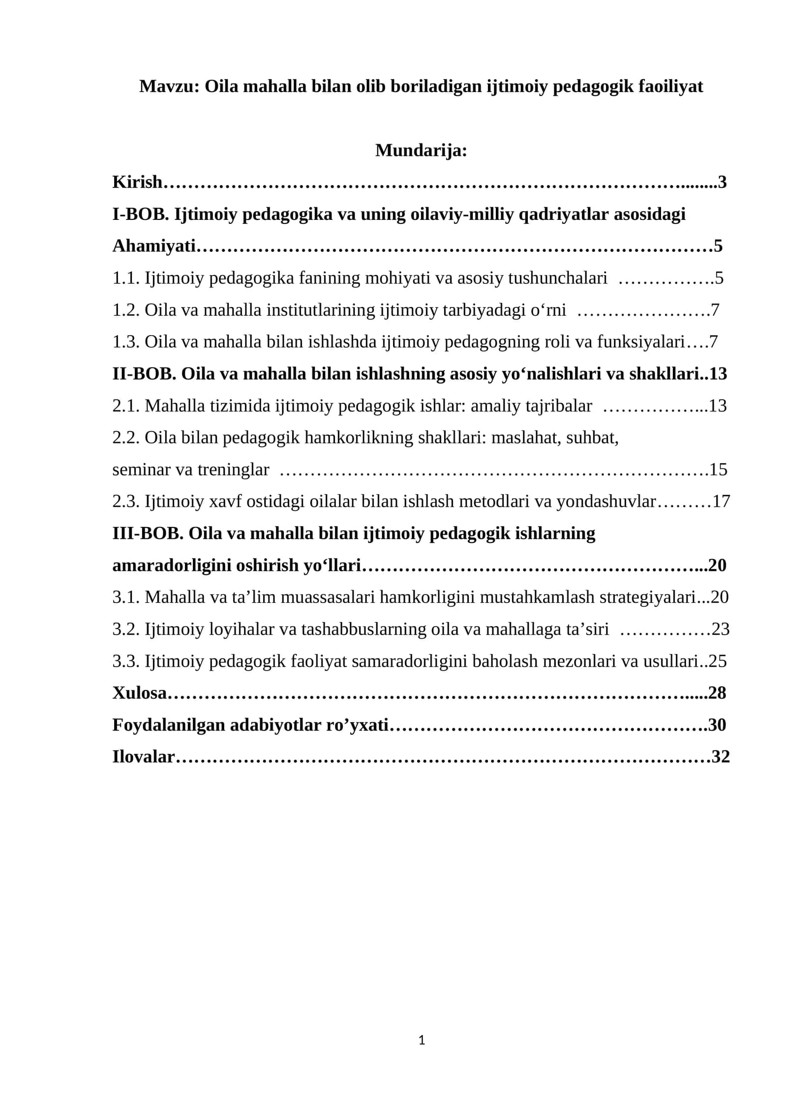 Oila mahalla bilan olib boriladigan ijtimoiy pedagogik faoiliyat 1