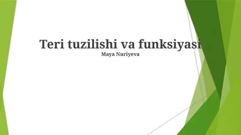 Teri tuzilishi va funksiyasi 1