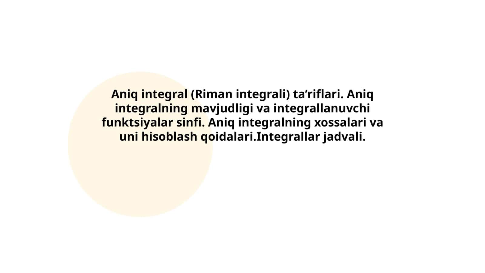 Aniq integral (Riman integrali) ta’riflari 1