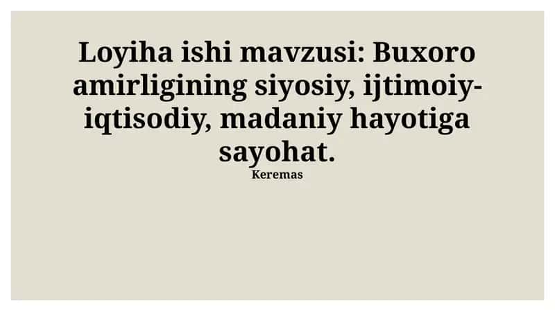 Buxoro Amirligining Ijtimoiy-Iqtisodiy Hayoti 1