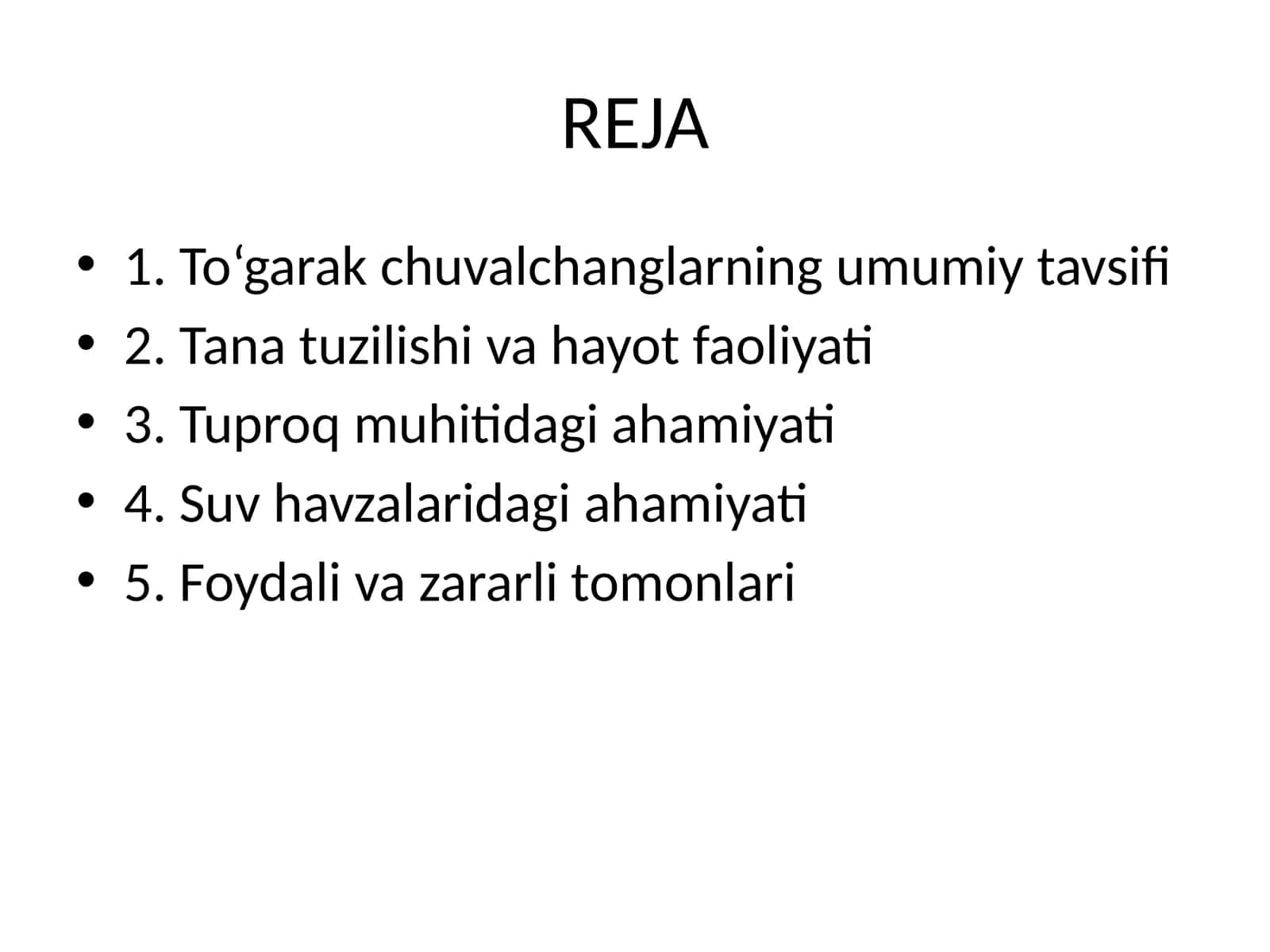 To‘garak chuvalchanglar tuproqda va suv havzalaridagi ahamiyati 1