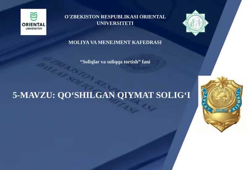 QO‘SHILGANQIYMAT SOLIG‘I 1