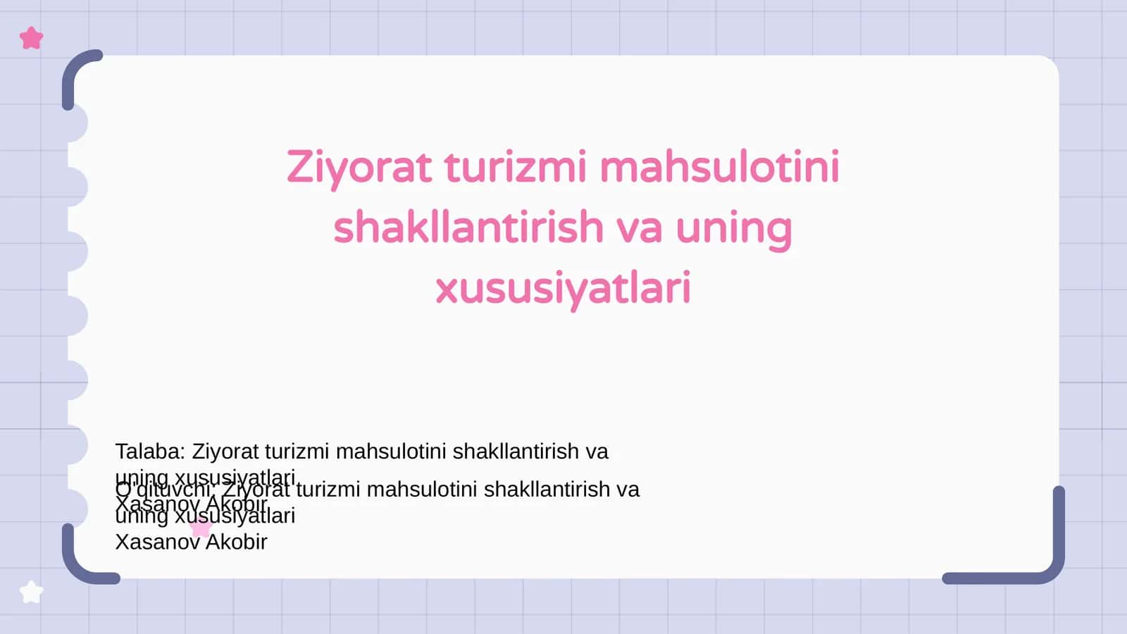 Ziyorat turizmi mahsulotini shakllantirish va uning xususiyatlari 1