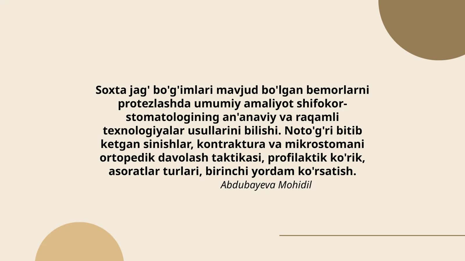 Soxta jag' bo'g'imlari mavjud bo'lgan bemorlarni protezlashda umumiy amaliyot 1