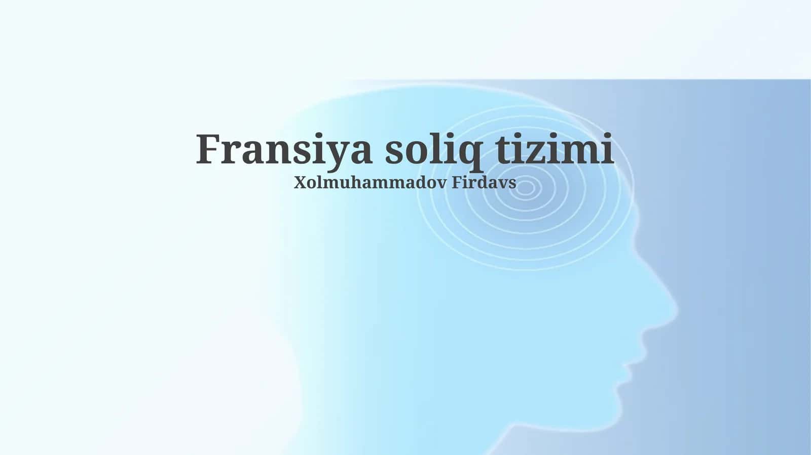 Fransiyaning soliq tizimi 1