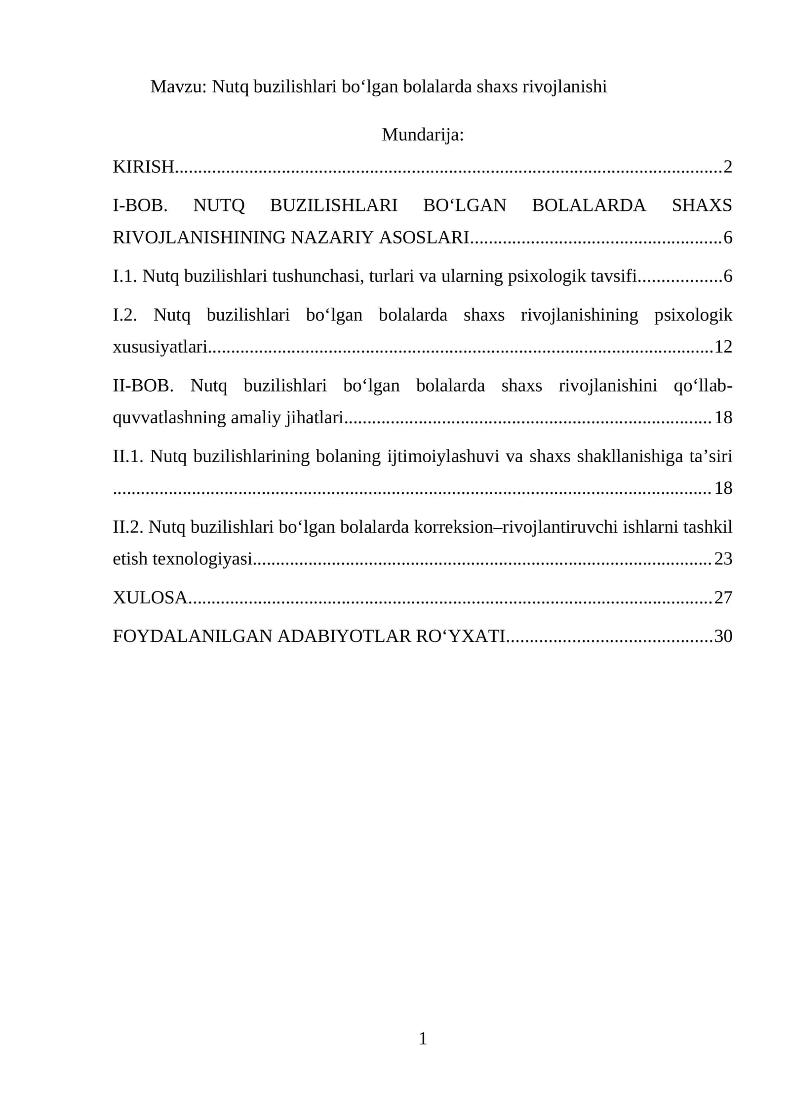 Nutq buzilishlari bo‘lgan bolalarda shaxs rivojlanishi 1