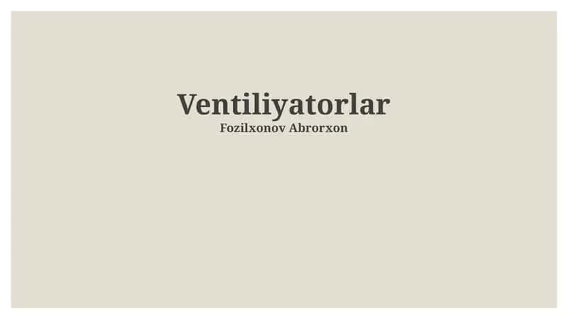 Ventiliyatorlar 1
