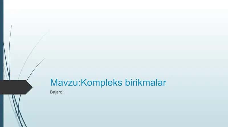 Kompleks birikmalar 1
