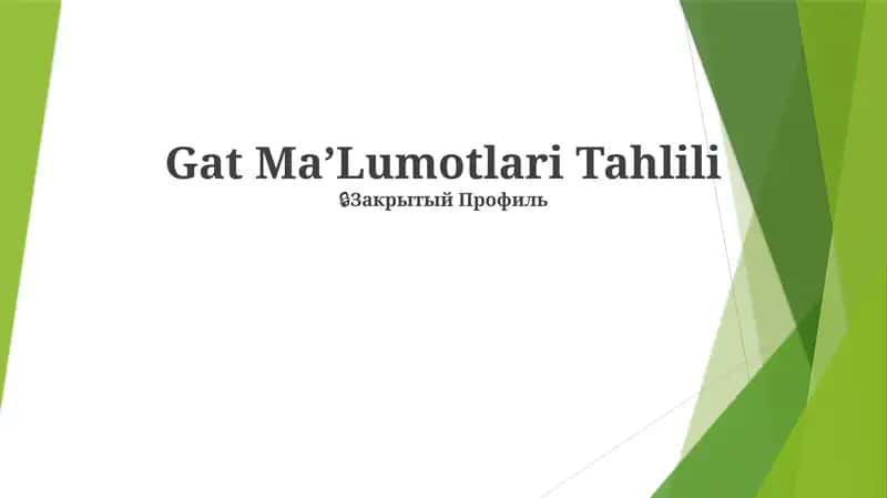Gat MaʼLumotlari Tahlili 1