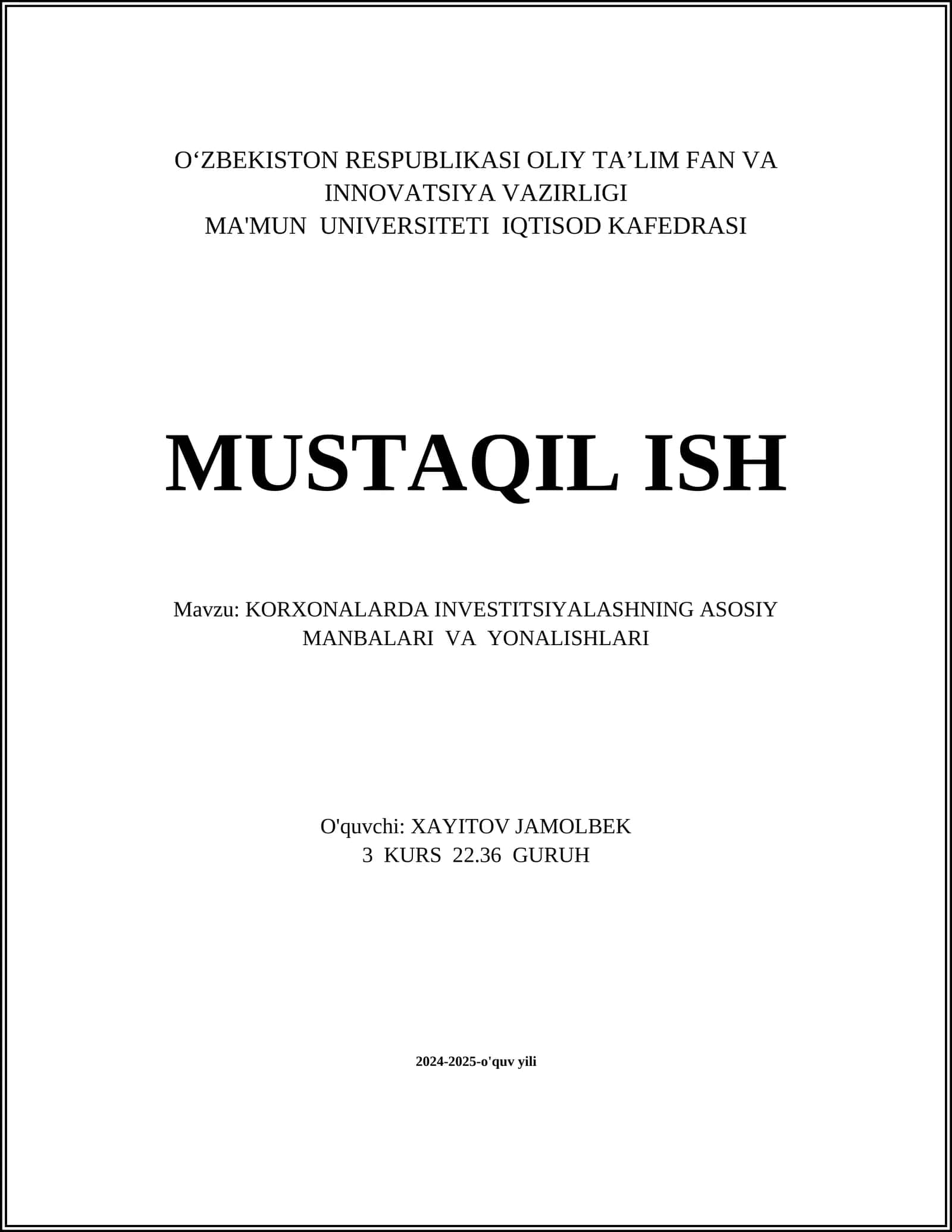 Investitsiya manbalari: turlari va xususiyatlari 1