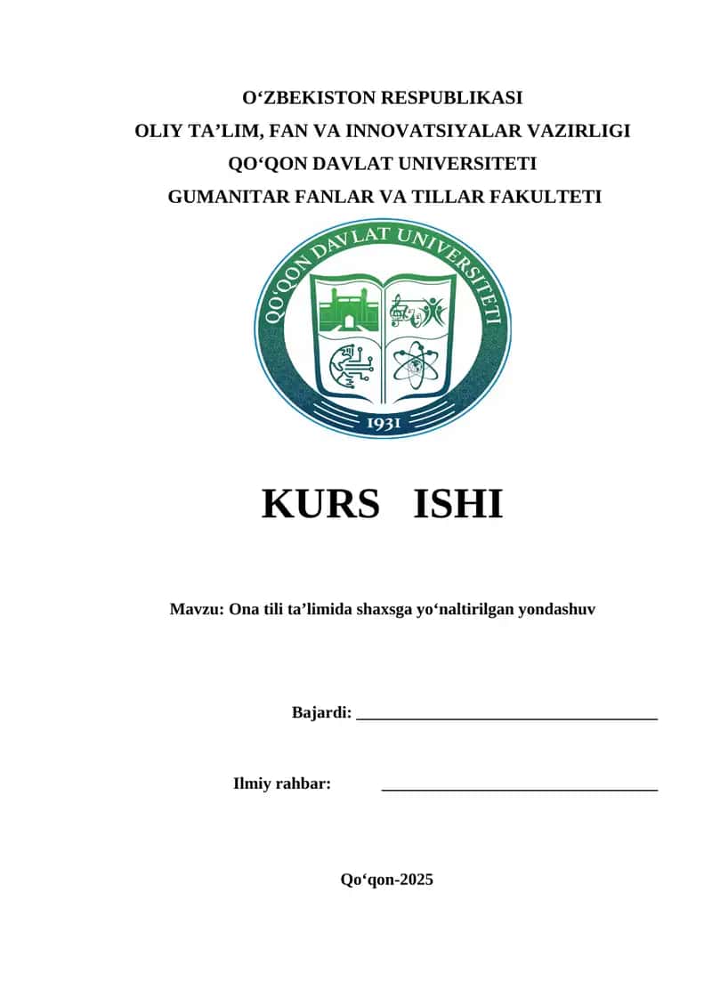 Ona tili taʼlimida shaxsga yoʻnaltirilgan yondashuv 1