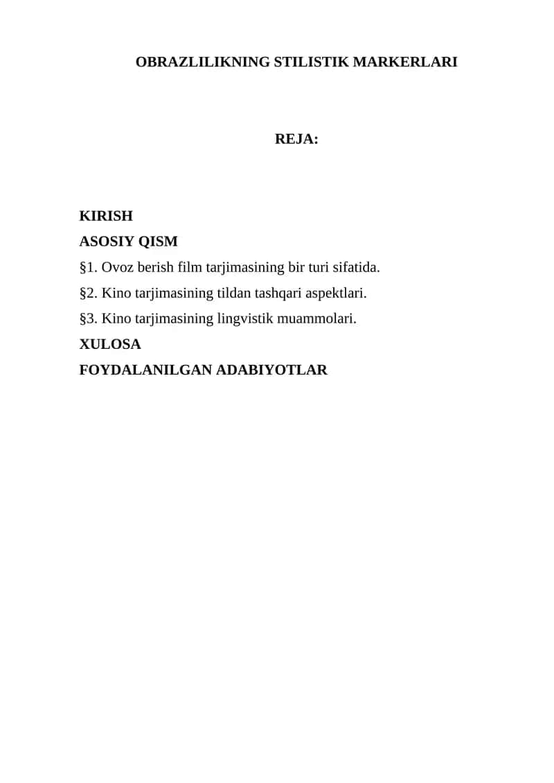 OBRAZLILIKNING STILISTIK MARKERLARI 1