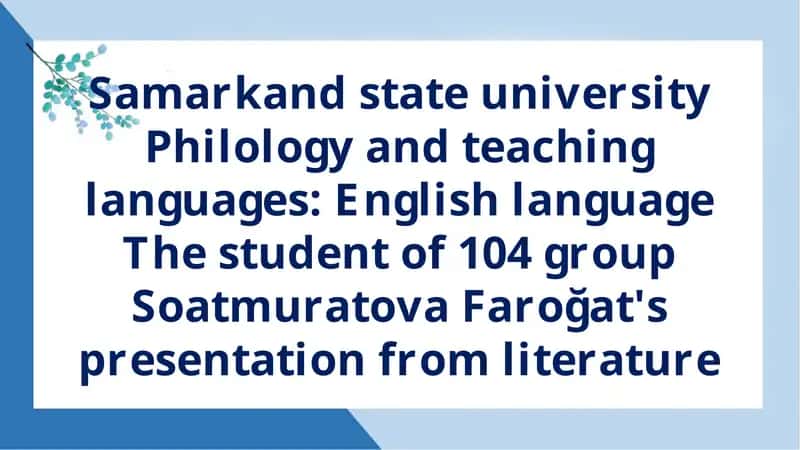 Faroğat's presentation from literature 1
