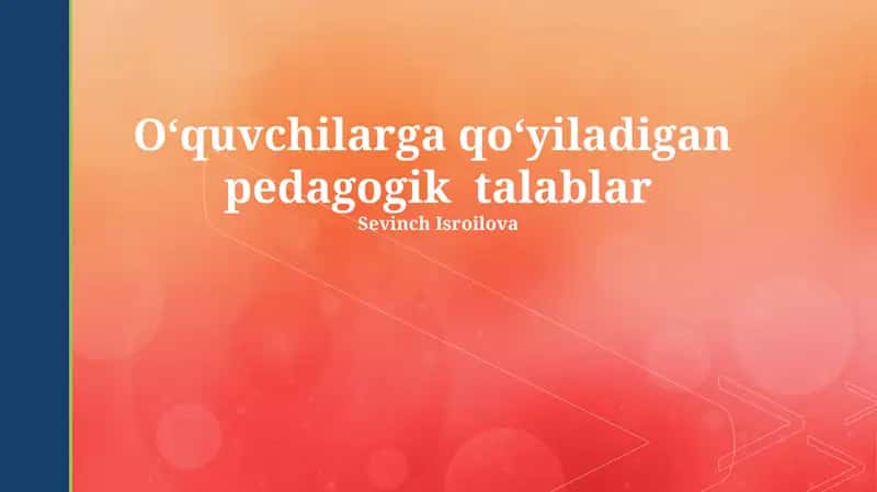 Pedagogik talablar 1