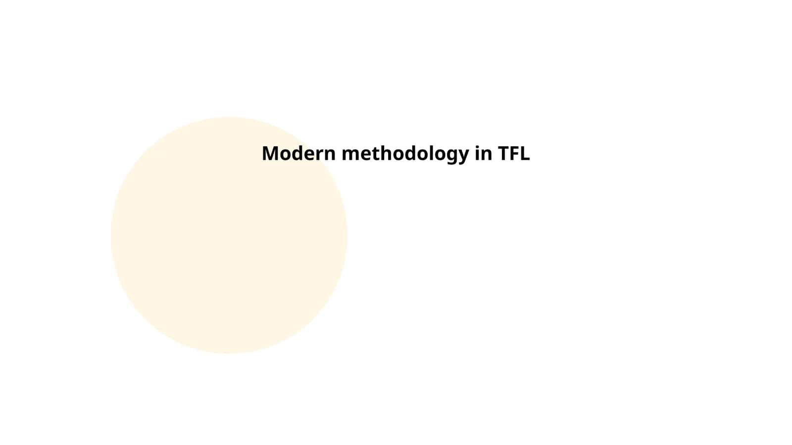 Modern methodology in TFL 1