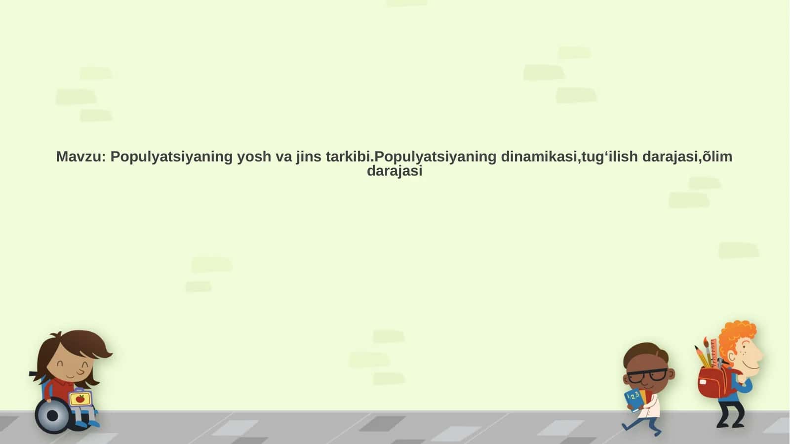 Populyatsiyaning yosh va jins tarkibi 1