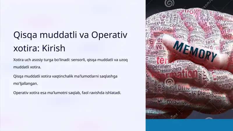 Qisqa muddatli va Operativ xotira 1