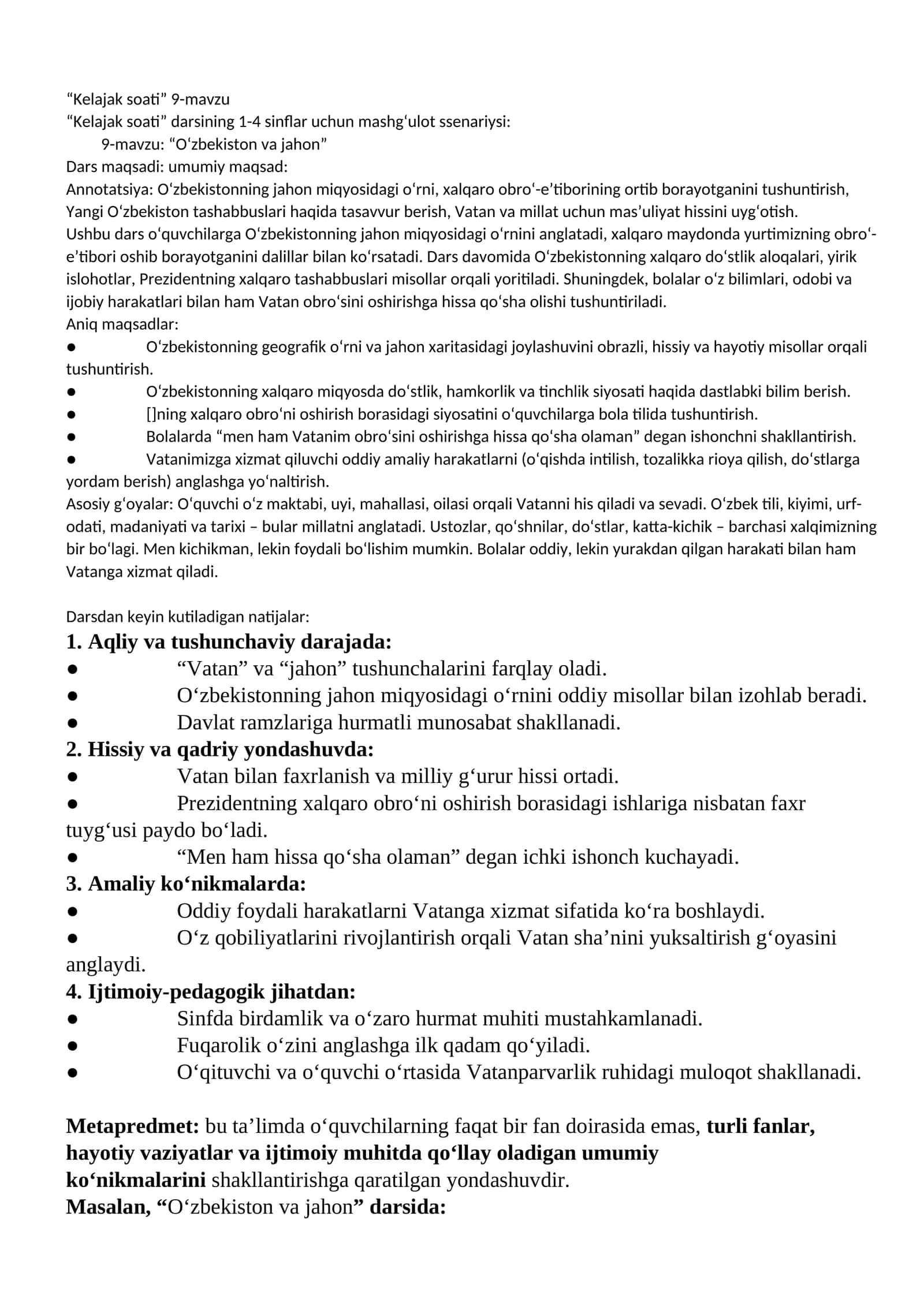“Kelajak soati” 9-mavzu 1