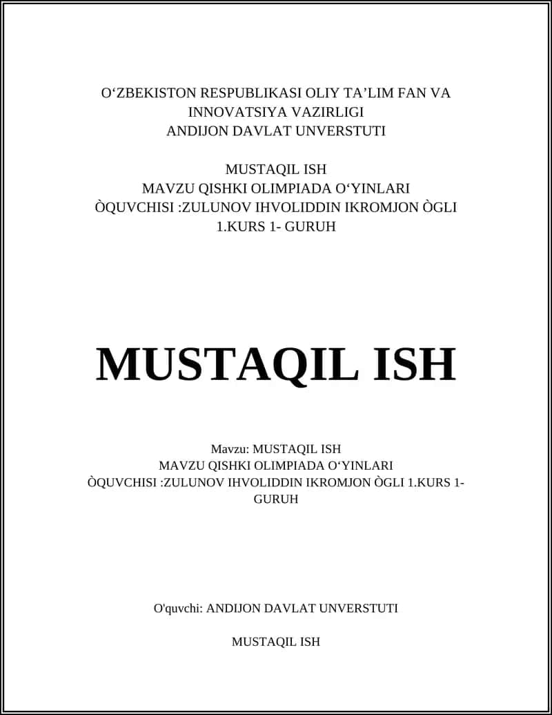 Qishki Olimpiada O'yinlari 1