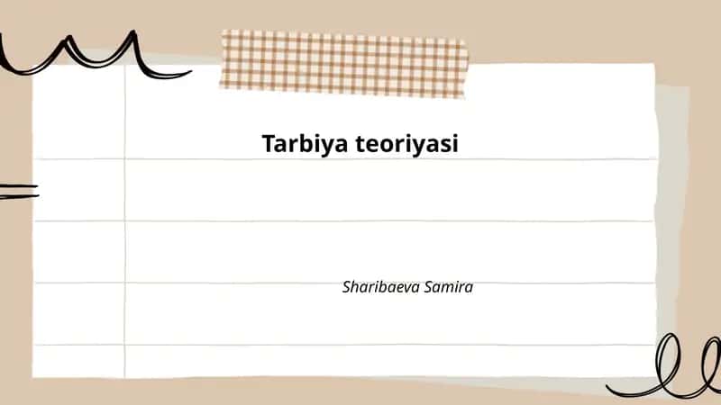 Tarbiya teoriyasi 1