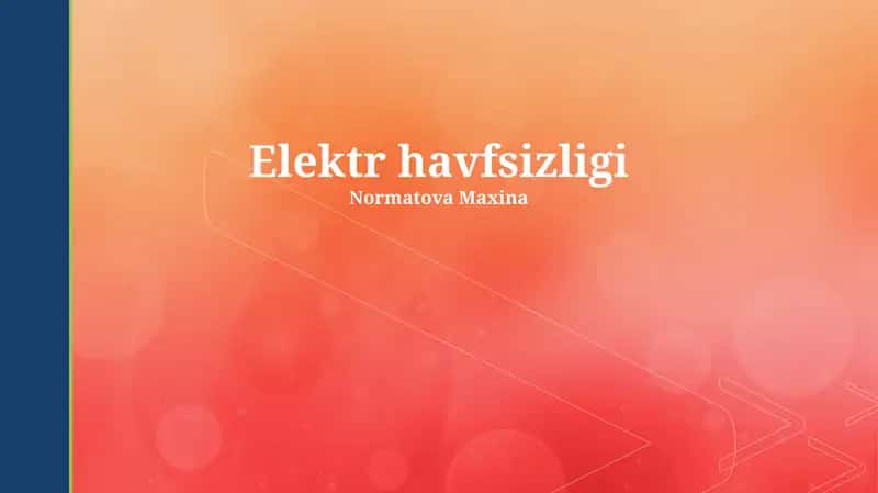 Elektr havfsizligi 1