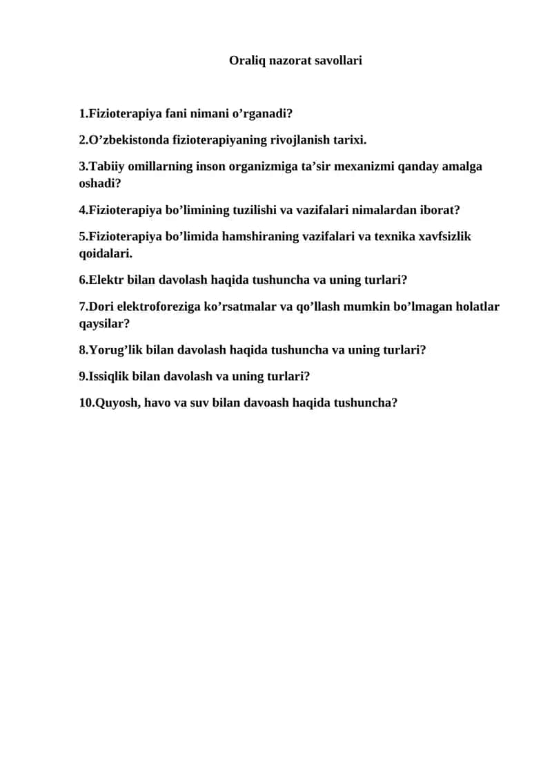 Tananing ayrim qismlari uchun uqalash muolajalarini o’tkazish 1