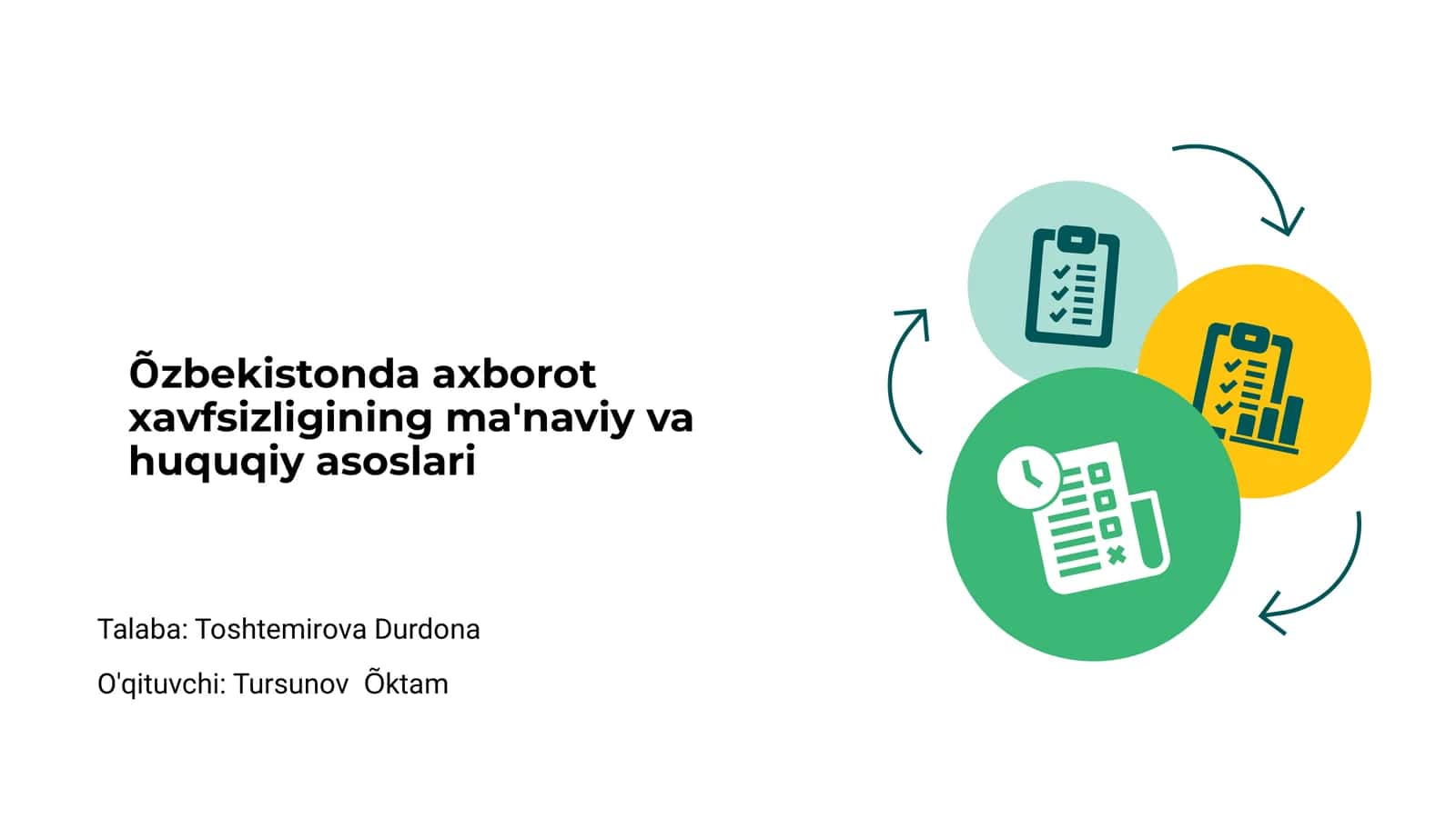 Õzbekistonda axborot xavfsizligining ma'naviy va huquqiy asoslari 1