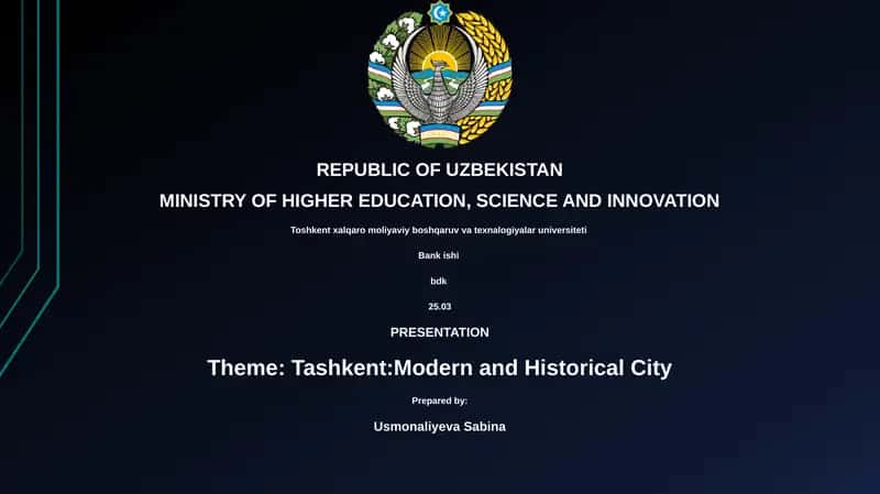 Tashkent:Modern and Historical City 1