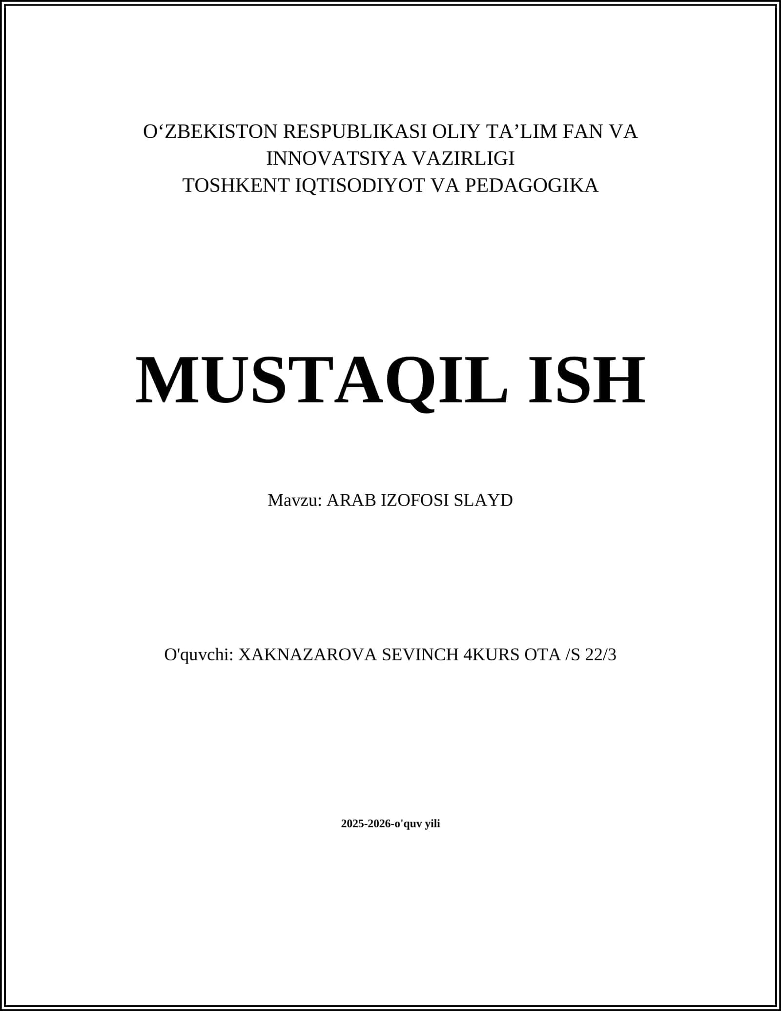 ARAB IZOFOSI SLAYD 1