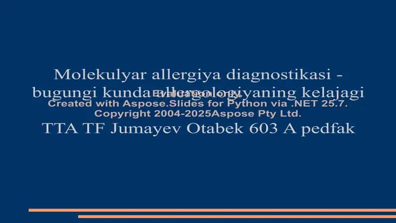 Molekulyar allergiya diagnostikasi 1
