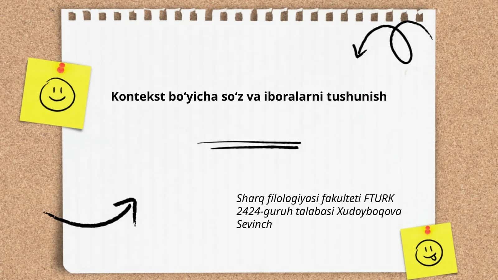 Kontekst boʻyicha soʻz va iboralarni tushunish 1