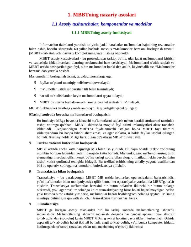 MBBTning nazariy asoslari 1
