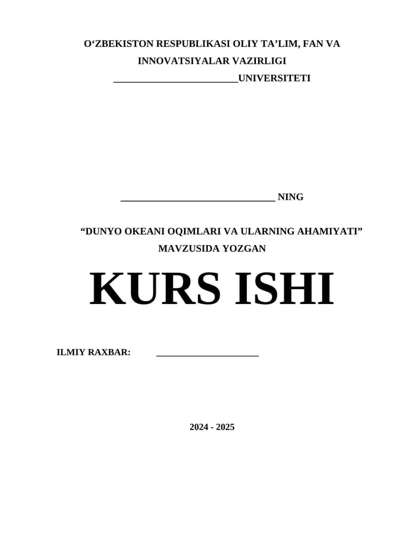 DUNYO OKEANI OQIMLARI VA ULARNING AHAMIYATI 1