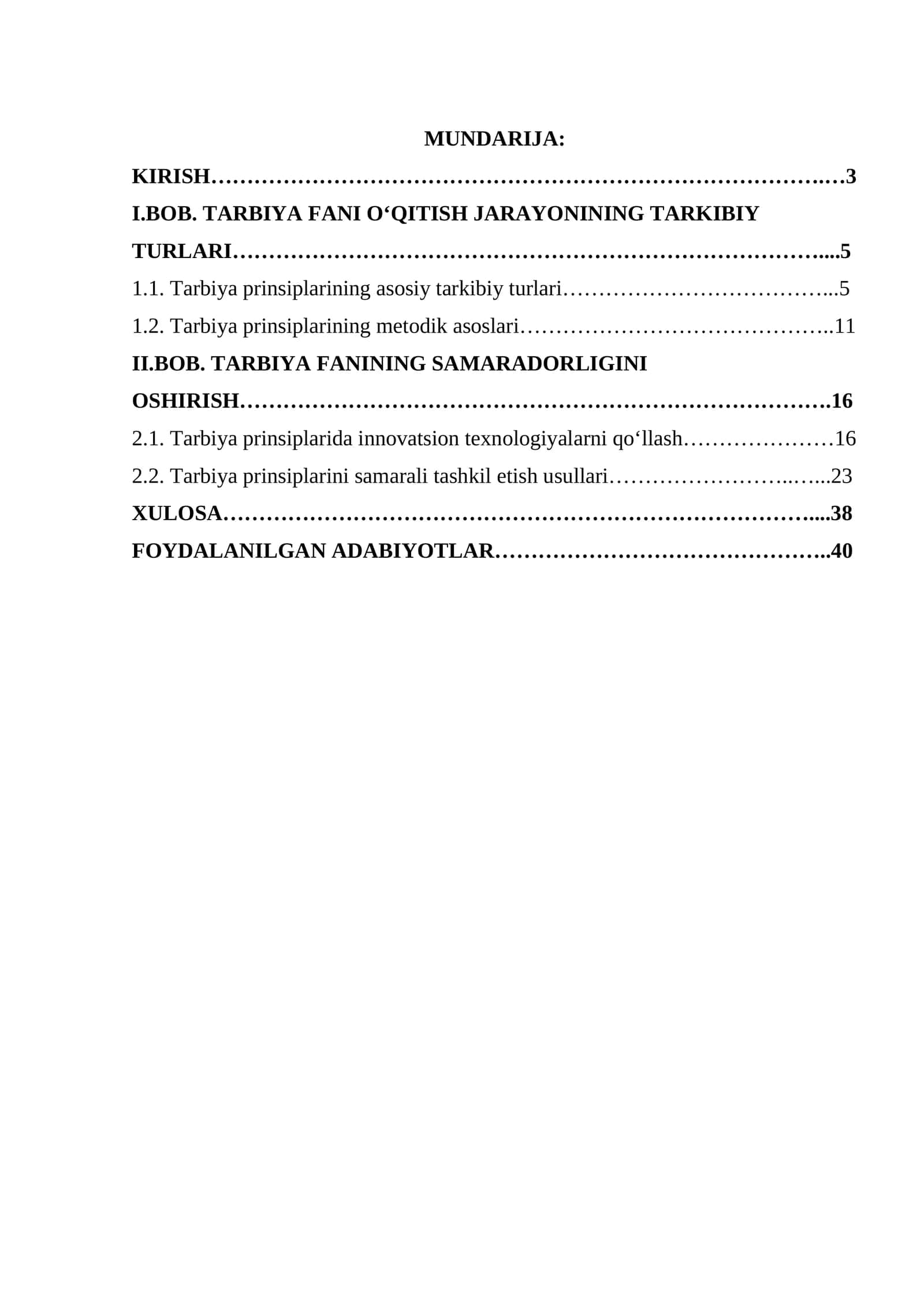 Tarbiya fanini o‘qitish jarayoni 1