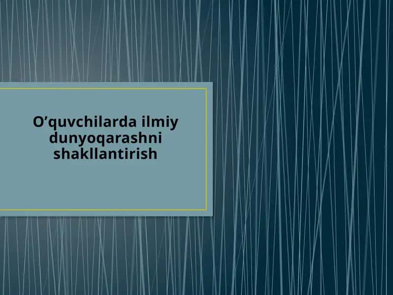 Ilmiy Dunyoqarash 1
